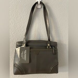 Leather Gray Shoulder Bag